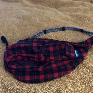 Kavu Red and Black Plaid Sling Bag. NEW.